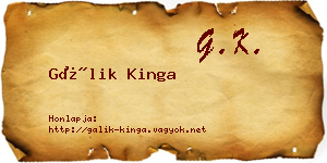 Gálik Kinga névjegykártya